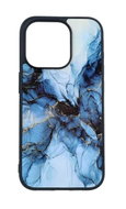 TopQ Kryt Marble iPhone 15 Pro pevný Smoky Blue 105206 - Phone Cover