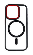 TopQ Kryt Magnetic iPhone 15 Pro pevný s černo-červeným rámečkem 105292 - Phone Cover