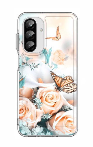 TopQ Cover Image Samsung A17 hard Rose with butterfly 141571 - Phone Cover - Main image