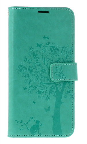 TopQ Case Forcell Samsung A17 booklet Tree with cat green 142724 - Phone Case - Main image