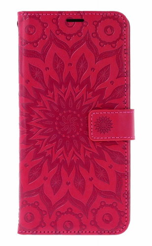 TopQ Book Case for Xiaomi Redmi Note 14 Pro 5G Mandala Dark Pink - Phone Case - Main image