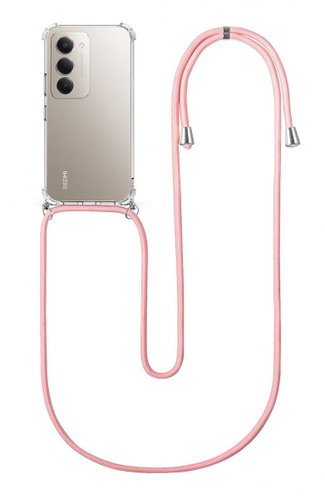 TopQ Case for Xiaomi Redmi 15 with Pink Cord, Transparent - Phone Cover - Main image