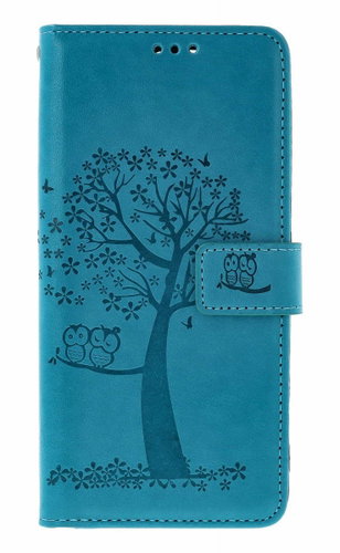 TopQ Case for Xiaomi Redmi 15 Book-Style Turquoise Tree with Owls - Phone Case - Main image