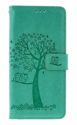 TopQ Case for Xiaomi Redmi 15 Book Style Green Tree with Owls - Phone Case - Main image