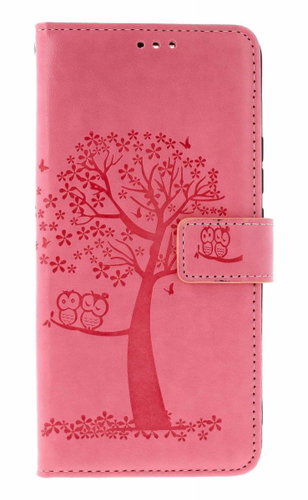 TopQ Case for Xiaomi Redmi 15 Book-Style Pink Tree with Owls - Phone Case - Main image