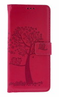 TopQ Pouzdro Xiaomi Redmi 15C Knížkové Tmavě růžový strom sovičky - Phone Case