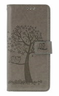 TopQ Pouzdro Xiaomi Redmi 15C Knížkové Šedý strom sovičky - Phone Case