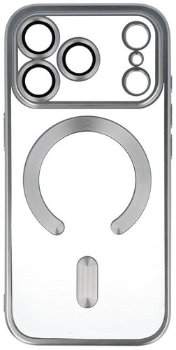 TopQ Metallic MagSafe Back Cover for iPhone 17 Pro Max Silver - Phone Cover - Main image