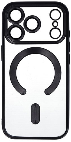 TopQ Metallic MagSafe Back Cover for iPhone 17 Pro Max Black - Phone Cover - Main image