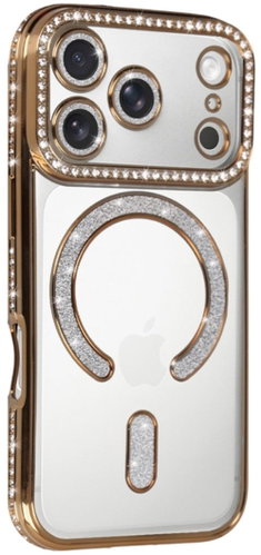 TopQ Back cover Bling Magsafe for iPhone 17 Pro Max gold - Phone Cover - Main image