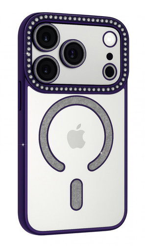 TopQ Bling Magsafe back cover for iPhone 17 Pro Max purple - Phone Cover - Main image