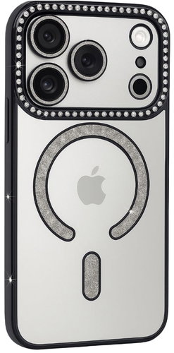 TopQ Back cover Bling Magsafe for iPhone 17 Pro Max black - Phone Cover - Main image