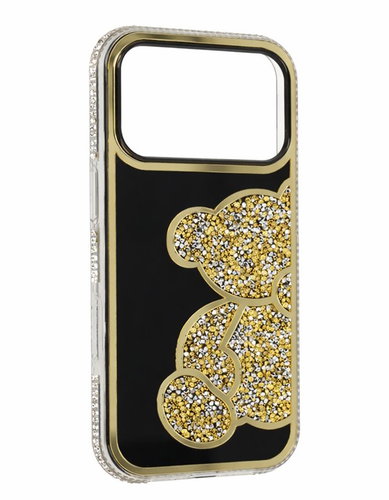 TopQ Teddy Bear Back Cover for iPhone 17 Pro Gold - Phone Cover - Main image