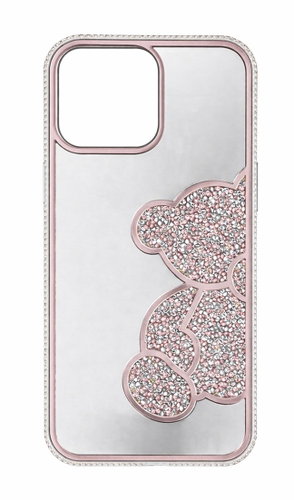 TopQ Teddy Bear Back Cover for iPhone 16 Pro Max Pink - Phone Cover - Main image