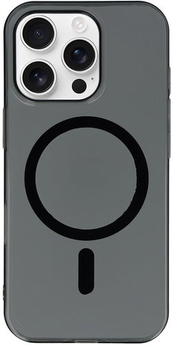 TopQ Transparent Slim Magsafe Back Cover for iPhone 15 Pro Black - Phone Cover - Main image