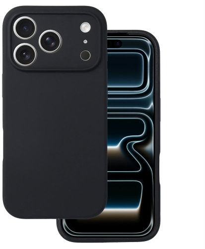 TopQ Silicone Lite back cover for iPhone 17 Pro Max black - Phone Cover - Main image