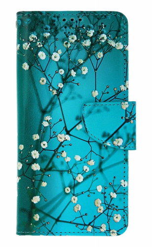 TopQ Wallet Case for Xiaomi Redmi Note 15 Pro Book-Style Blue with Flowers - Phone Case - Main image