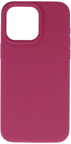 TopQ Silicone Lite Back Cover for iPhone 15 Pro Max Raspberry - Phone Cover - Main image
