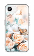 TopQ Kryt Image iPhone 16e pevný Růže s motýlem - Phone Cover