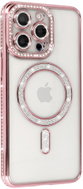 TopQ Bling Magsafe Back Cover for iPhone 16 Pro Max Pink - Phone Cover
