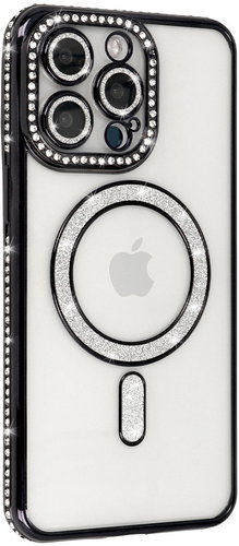 TopQ Bling Magsafe Back Cover for iPhone 16 Pro Max Black - Phone Cover - Main image