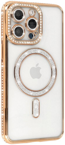 TopQ Bling Magsafe Back Cover for iPhone 16 Pro Gold - Phone Cover - Main image