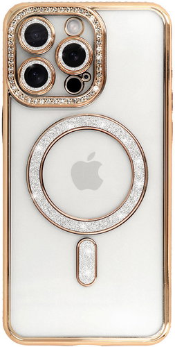 TopQ Bling Magsafe Back Cover for iPhone 14 Pro Gold - Phone Cover - Main image