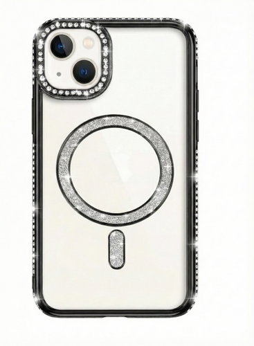 TopQ Zadní kryt Bling Magsafe pro iPhone 13 černý - Phone Cover - Main image