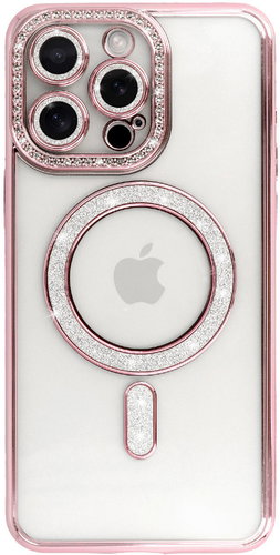 TopQ Bling Magsafe Back Cover for iPhone 12 Pro Pink - Phone Cover - Main image
