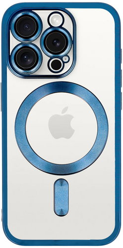 TopQ Metallic MagSafe Back Cover for iPhone 16 Pro Blue - Phone Cover - Main image
