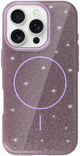 TopQ Magsafe Slim Shiny Back Cover for iPhone 16 Pro Purple - Phone Cover - Main image