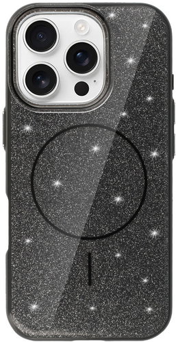 TopQ Magsafe Slim Shiny Back Cover for iPhone 16 Pro black - Phone Cover - Main image