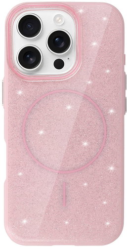 TopQ Magsafe Slim Shiny Back Cover for iPhone 15 Pro Max Light Pink - Phone Cover - Main image
