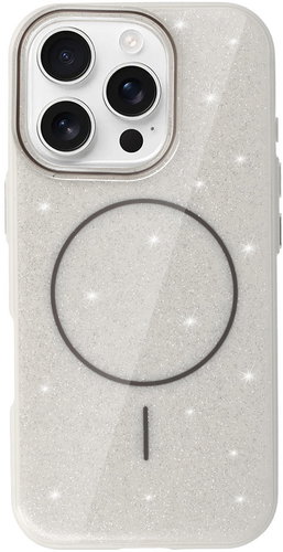 TopQ Magsafe Slim Shiny Back Cover for iPhone 15 Pro silver - Phone Cover - Main image