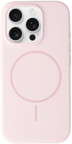 TopQ Magsafe Slim Silicone Back Cover for iPhone 16 Pro Max Light Pink - Phone Cover - Main image
