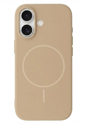 TopQ Magsafe Slim Silicone Back Cover for iPhone 16 Plus brown - Phone Cover - Main image