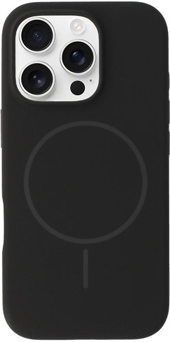 TopQ Magsafe Slim Silicone Back Cover for iPhone 16 Pro black - Phone Cover - Main image
