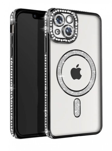 TopQ Zadní kryt Bling Magsafe pro iPhone 14 černý - Phone Cover - Main image