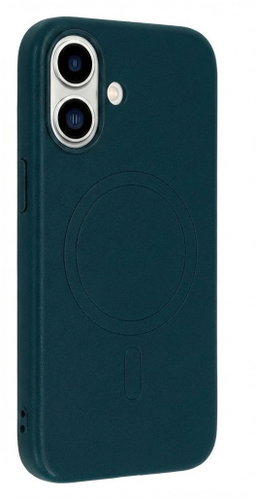 TopQ Zadní kryt MagSafe Leather pro iPhone 16 Navy - Phone Cover - Main image