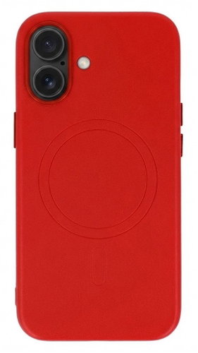 TopQ Zadní kryt MagSafe Leather pro iPhone 16 Red - Phone Cover - Main image