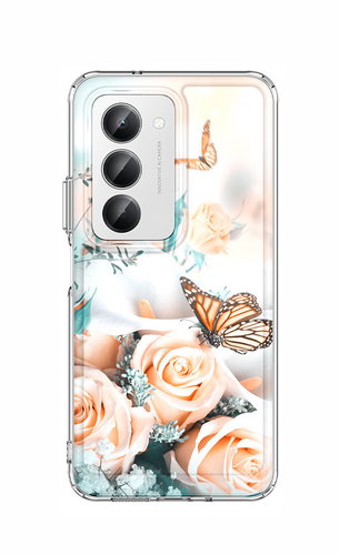 TopQ Kryt Image Xiaomi Redmi 15 pevný Růže s motýlem - Kryt na mobil - Hlavní obrázek