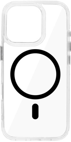 TopQ Glossy Magsafe Clear Back Cover for iPhone 16 Pro Max black - Phone Cover - Main image