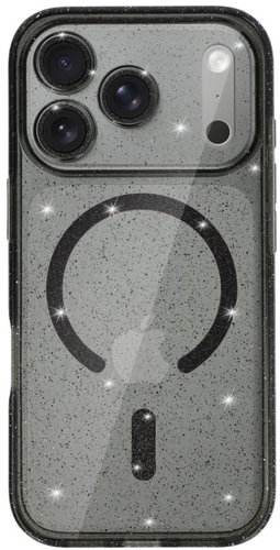 TopQ Glitter Magsafe Back Cover for iPhone 17 Pro Max black clear - Phone Cover - Main image