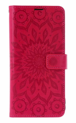 TopQ Case for Xiaomi Redmi 15C Wallet-style Mandala Dark Pink - Phone Case - Main image