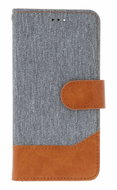 TopQ Pouzdro Jeans iPhone 16e Knížkové šedé - Phone Case