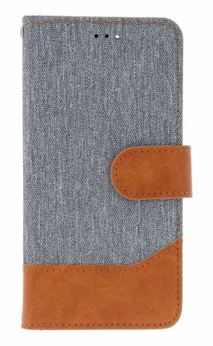 TopQ Pouzdro Jeans iPhone 16e Knížkové šedé - Phone Case - Main image