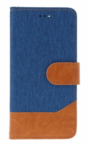 TopQ Pouzdro Jeans iPhone 16e Knížkové modré - Phone Case - Main image