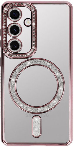 TopQ Bling Magsafe Back Cover for Samsung Galaxy S25 FE Pink - Phone Cover - Main image