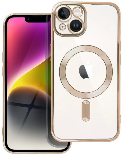 TopQ Kryt Electro iPhone 14 MagSafe se zlatým rámečkem 115620 - Phone Cover - Main image