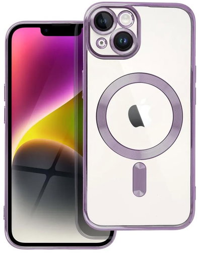 TopQ Kryt Electro iPhone 14 MagSafe s fialovým rámečkem 115618 - Phone Cover - Main image